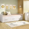 Garnero Arredamenti Letti Singoli|Letti Per Bambini E Ragazzi-Letto singolo 90x190cm per bambini legno bianco 3 cassetti Alvaro