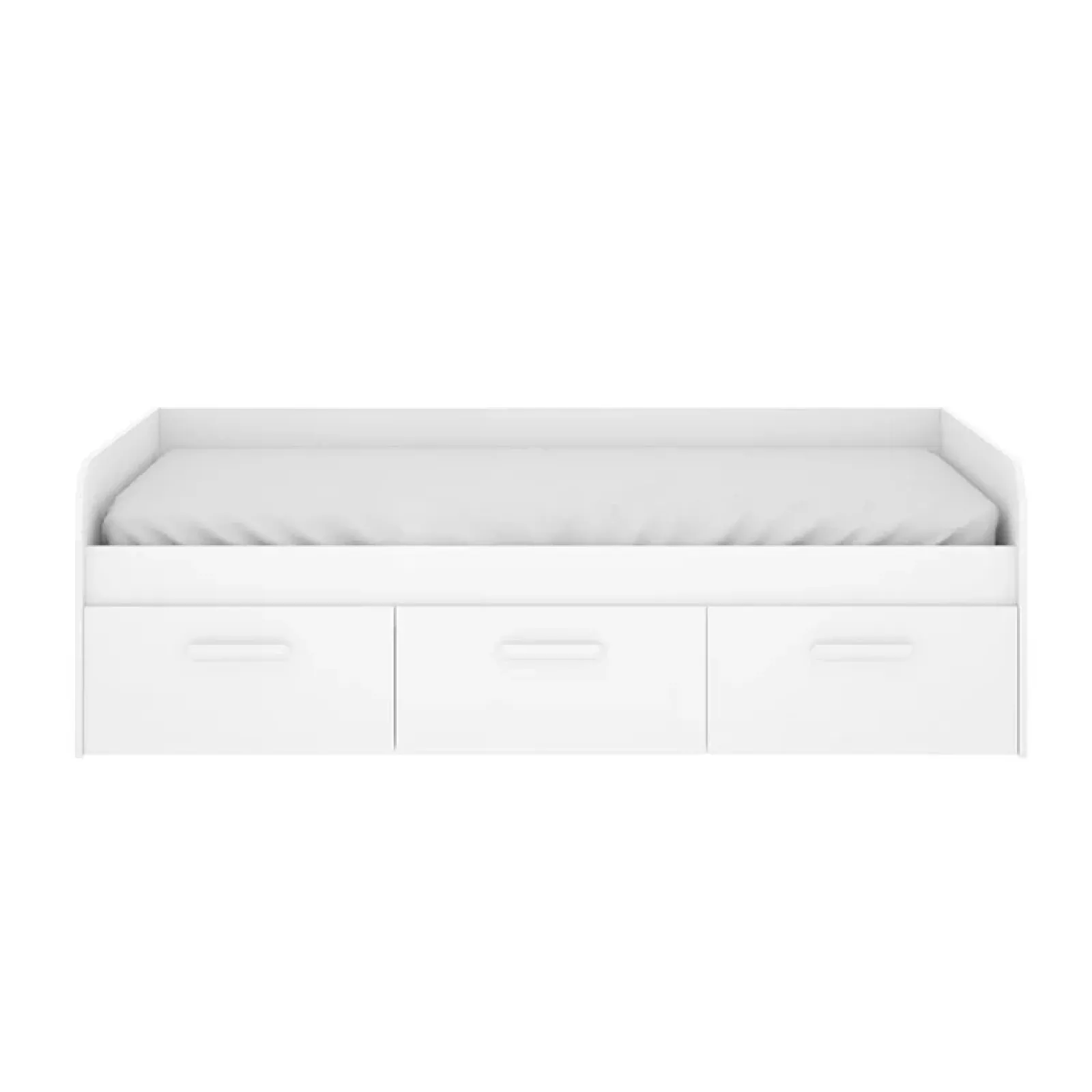 Garnero Arredamenti Letti Singoli|Letti Per Bambini E Ragazzi-Letto singolo 90x190cm per bambini legno bianco 3 cassetti Alvaro