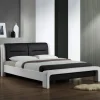 Garnero Arredamenti Letti Piazza E Mezza|Letti Per Bambini E Ragazzi-Letto una piazza e mezza 120x200cm in ecopelle bianco nero Gallipoli Gihome®