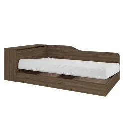 Garnero Arredamenti Letti Per Bambini E Ragazzi|Letti Per Bambini E Ragazzi-Letto una piazza e mezza contenitore 120x190cm con comò Joel Noce