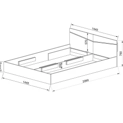 Garnero Arredamenti Letti Alla Francese-Letto 140x200cm alla francese contenitore Camilla Gihome® Noce