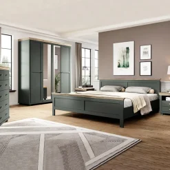 Garnero Arredamenti Letti Alla Francese-Letto 140x200cm alla francese design moderno verde quercia Texel