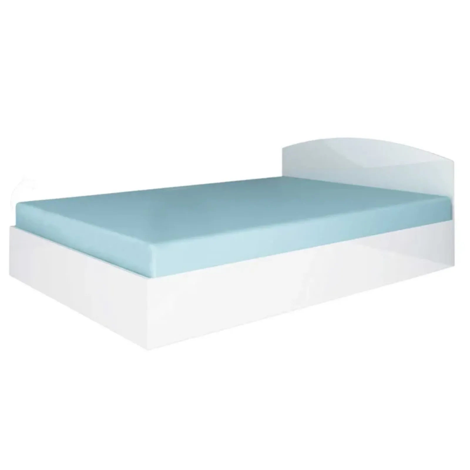 Garnero Arredamenti Letti Alla Francese-Letto 140x190cm alla francese moderno Tropea Bianco Lucido