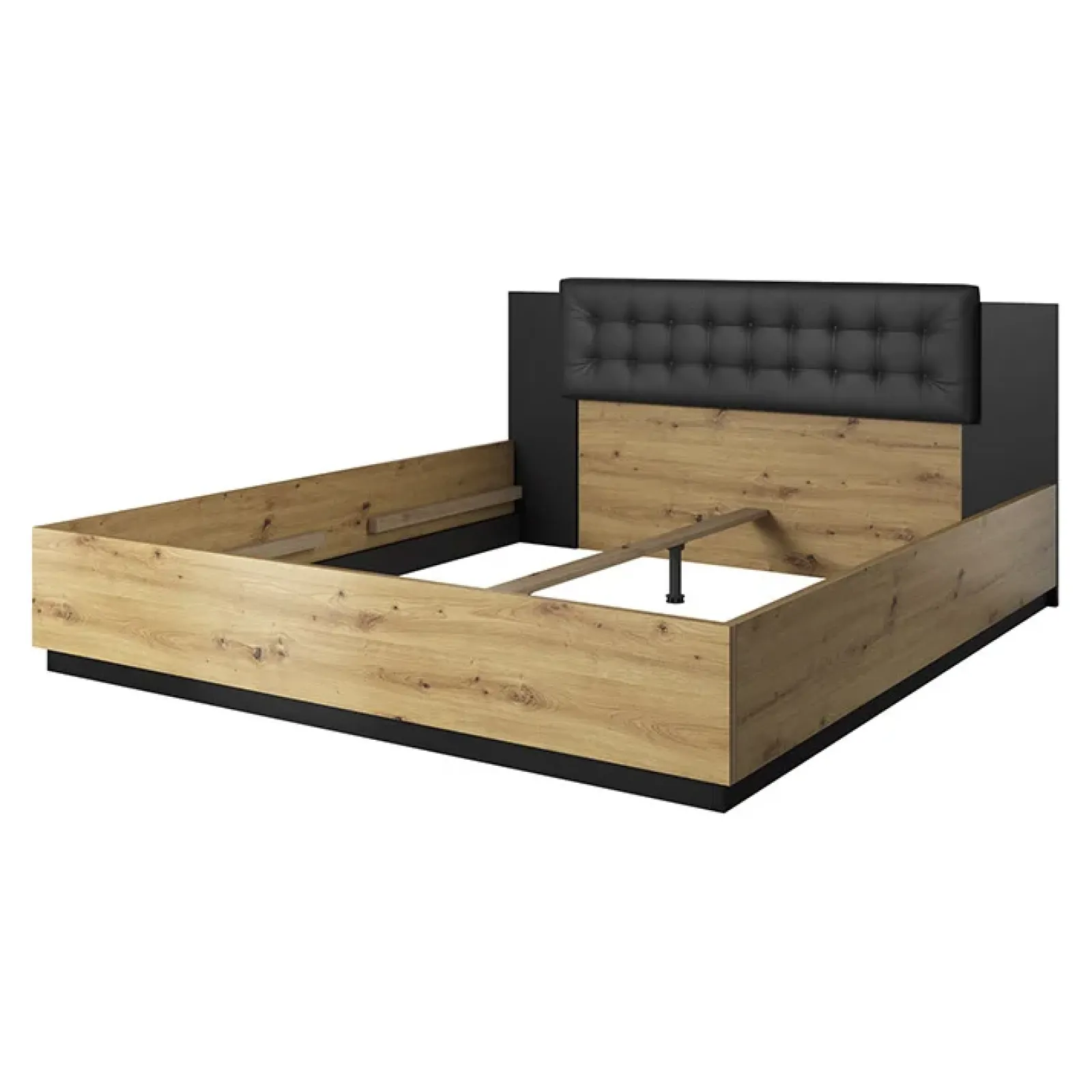 Garnero Arredamenti Letti Alla Francese-Letto 140x200cm alla francese nero Vulcano Rovere