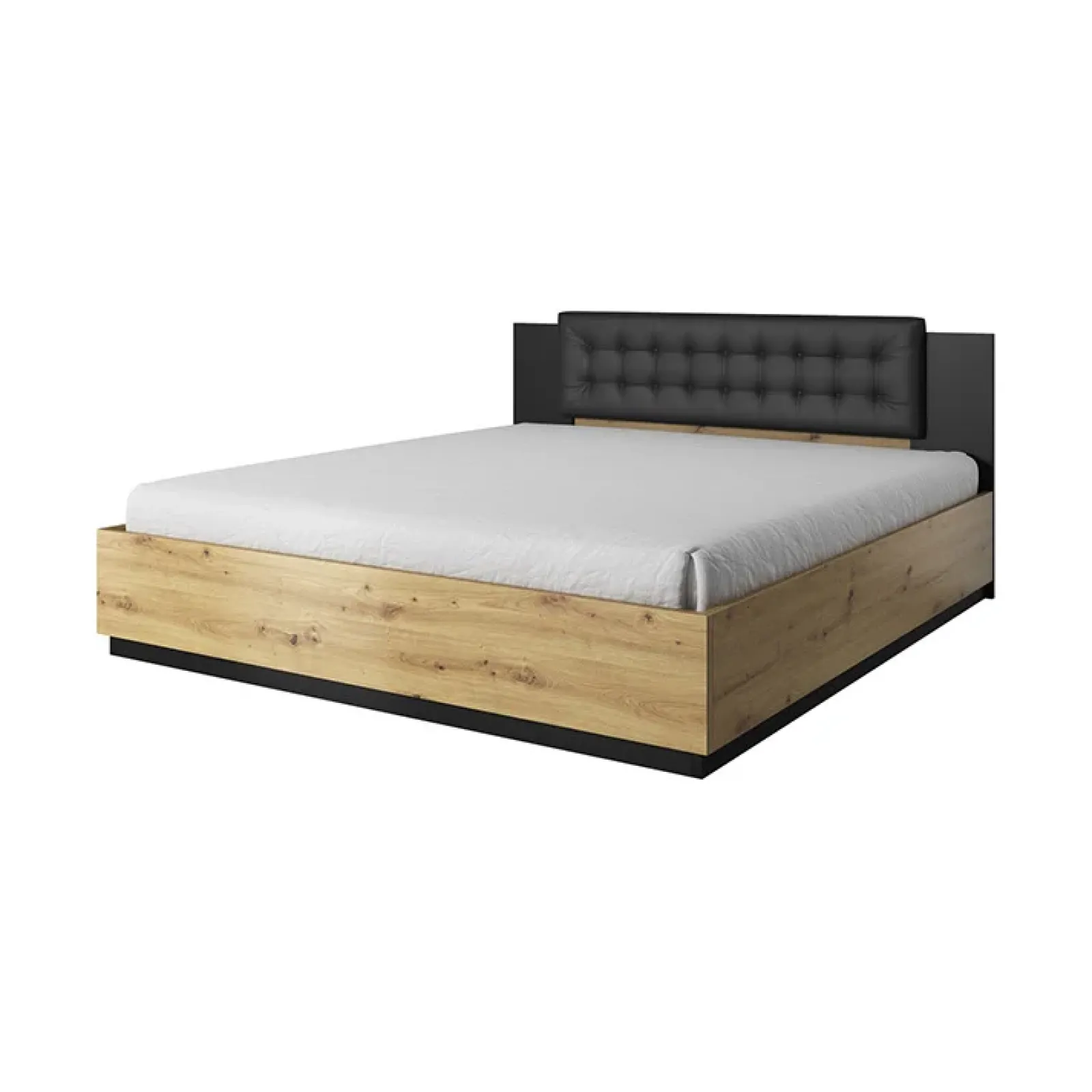 Garnero Arredamenti Letti Alla Francese-Letto 140x200cm alla francese nero Vulcano Rovere