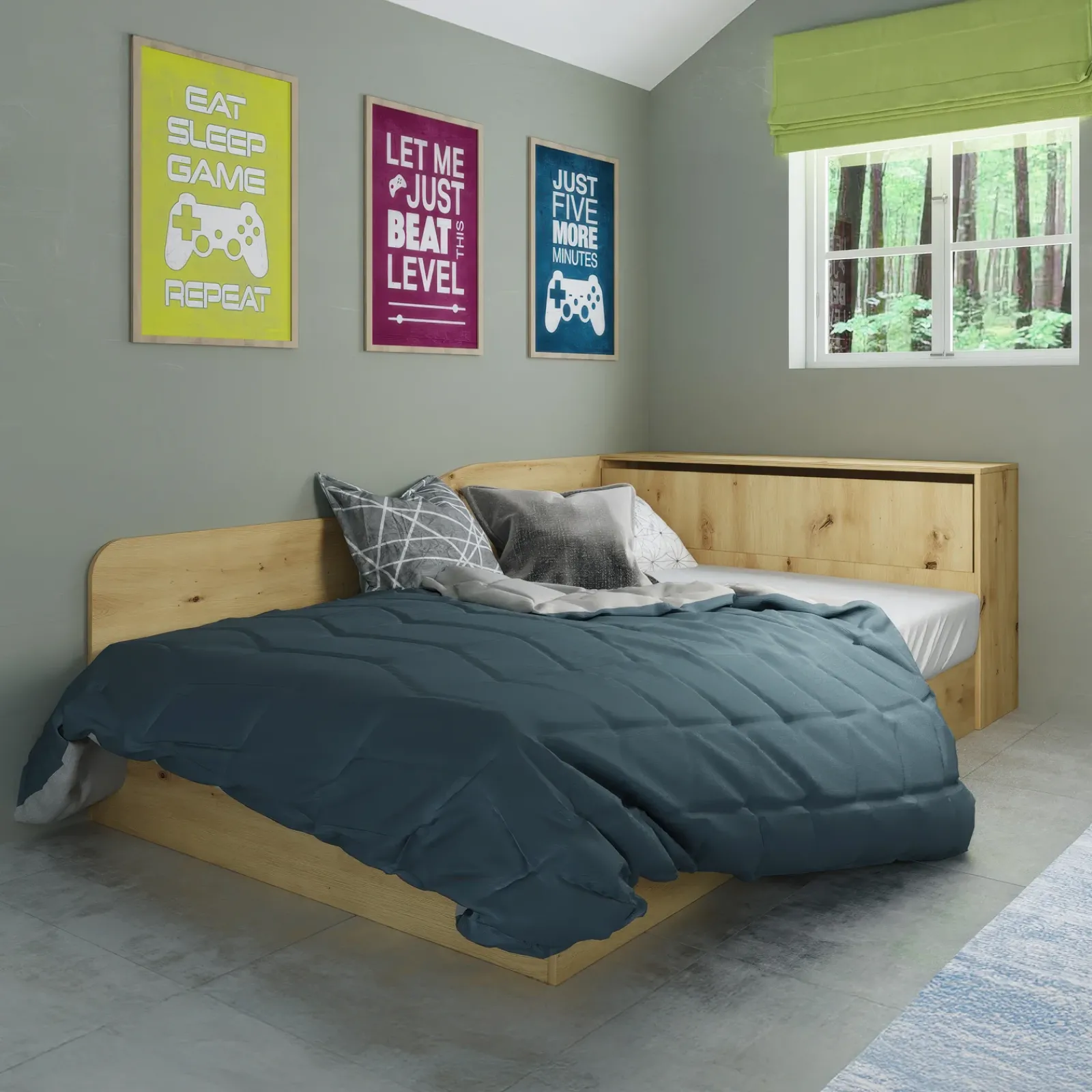 Garnero Arredamenti Letti Per Cameretta|Letti Per Bambini E Ragazzi-Letto 120x190cm contenitore una piazza e mezza con comò Joel Rovere Rustico