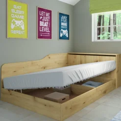 Garnero Arredamenti Letti Per Cameretta|Letti Per Bambini E Ragazzi-Letto 120x190cm contenitore una piazza e mezza con comò Joel Rovere Rustico