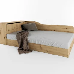 Garnero Arredamenti Letti Per Cameretta|Letti Per Bambini E Ragazzi-Letto 120x190cm contenitore una piazza e mezza con comò Joel Rovere Rustico