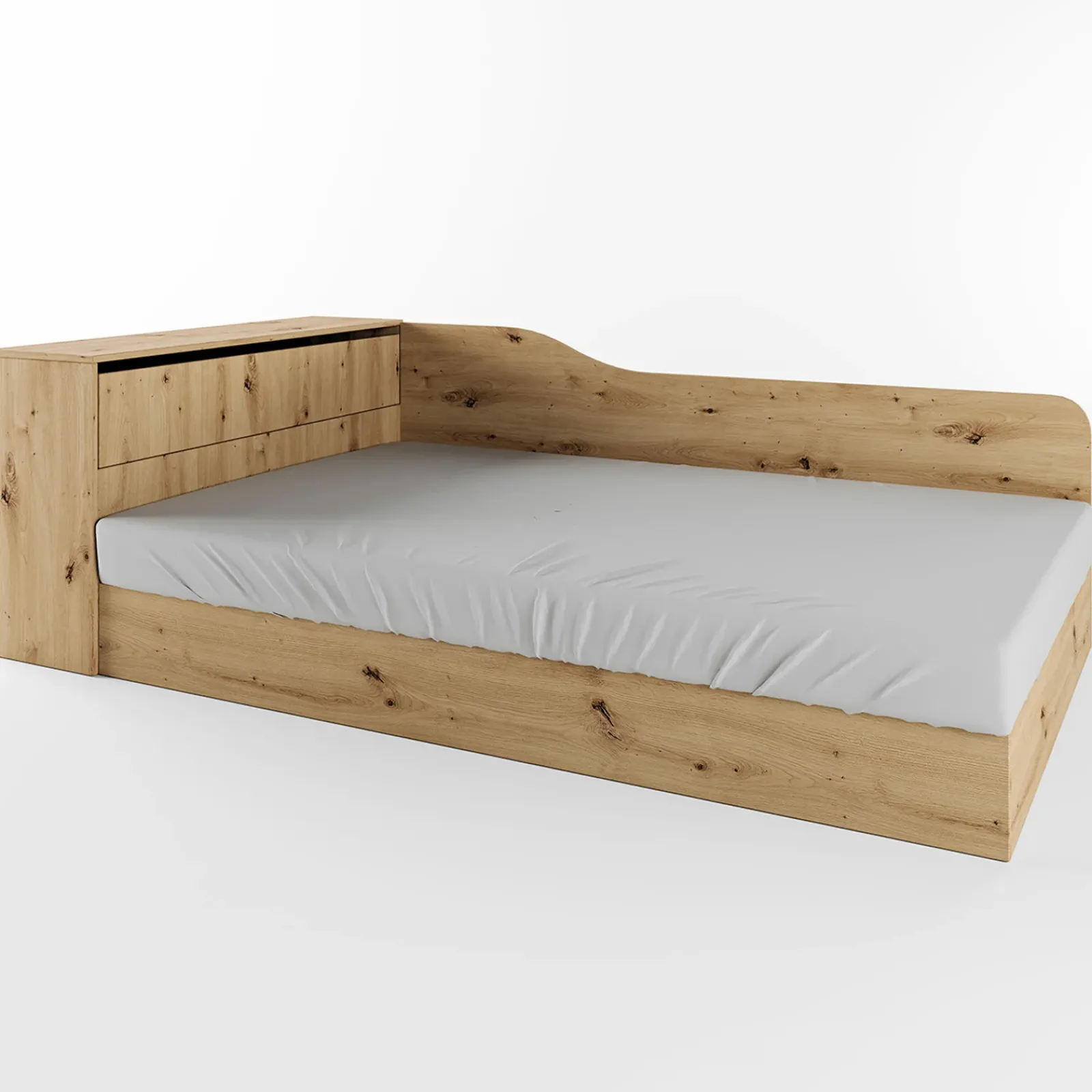 Garnero Arredamenti Letti Per Cameretta|Letti Per Bambini E Ragazzi-Letto 120x190cm contenitore una piazza e mezza con comò Joel Rovere Rustico