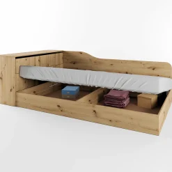 Garnero Arredamenti Letti Per Cameretta|Letti Per Bambini E Ragazzi-Letto 120x190cm contenitore una piazza e mezza con comò Joel Rovere Rustico