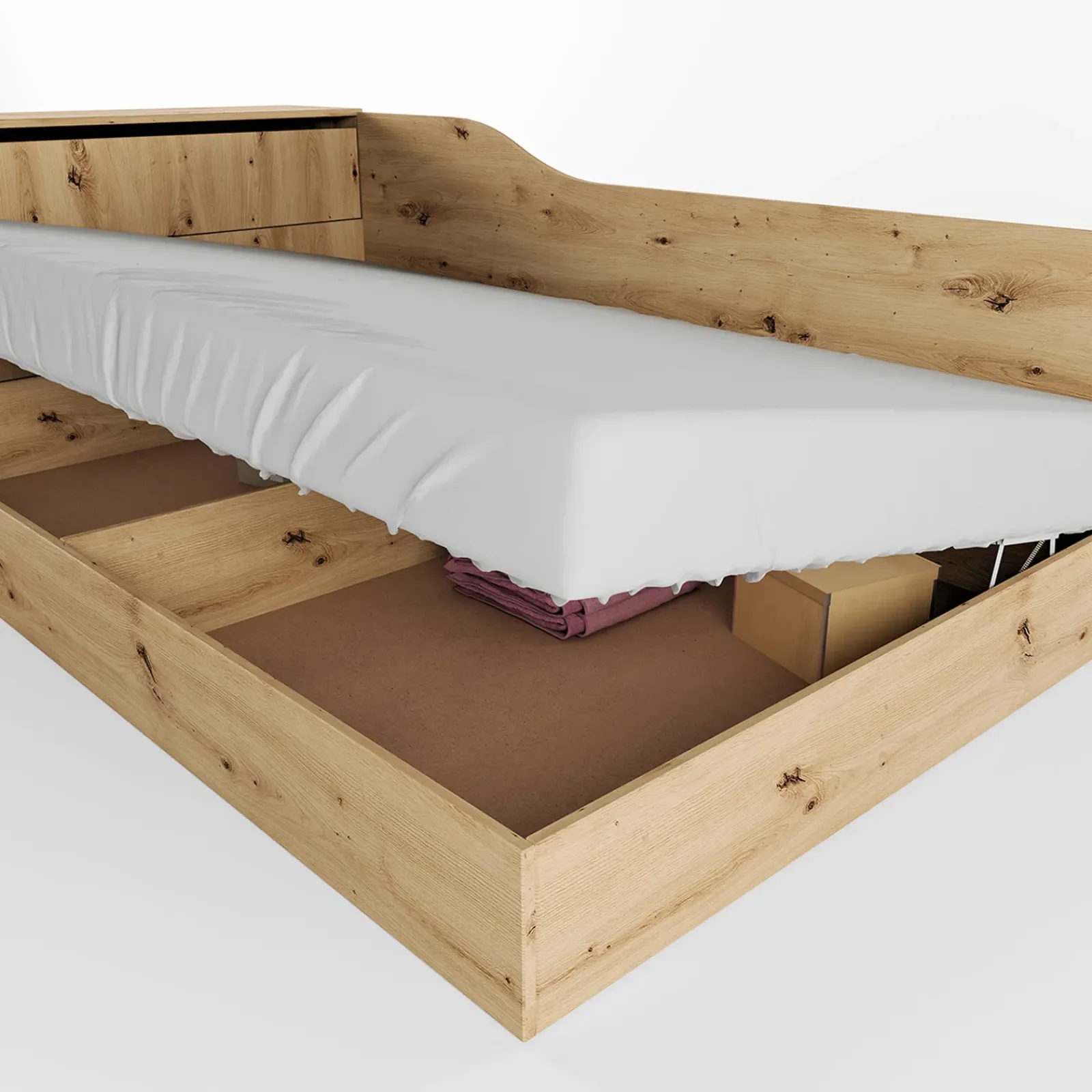 Garnero Arredamenti Letti Per Cameretta|Letti Per Bambini E Ragazzi-Letto 120x190cm contenitore una piazza e mezza con comò Joel Rovere Rustico