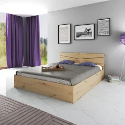 Garnero Arredamenti Letti Matrimoniali|Letti Matrimoniali-Letto 160x200cm matrimoniale contenitore Camilla Gihome® Rovere Rustico