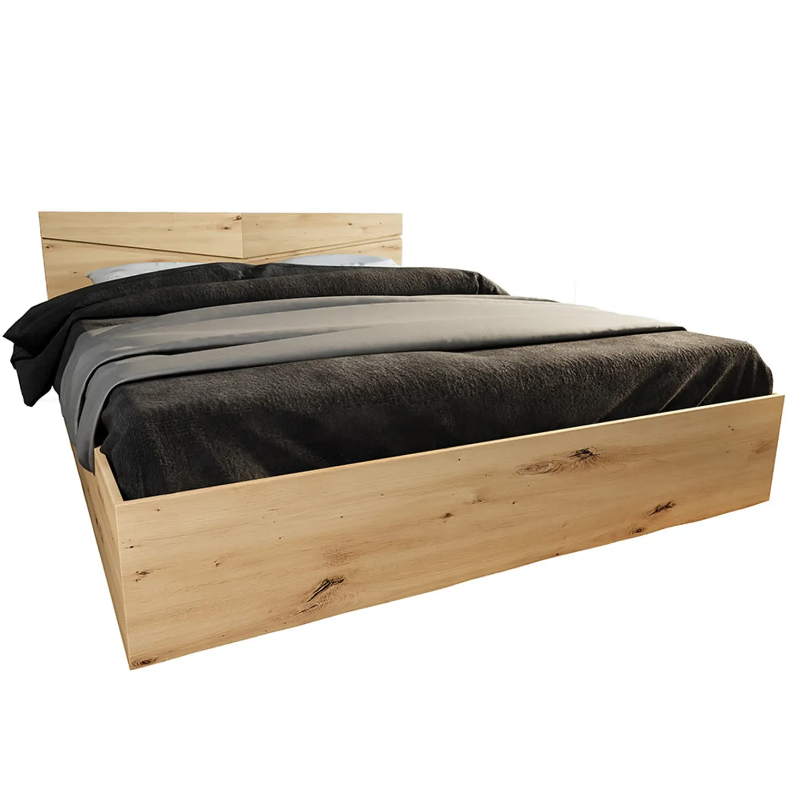 Garnero Arredamenti Letti Matrimoniali|Letti Matrimoniali-Letto 160x200cm matrimoniale contenitore Camilla Gihome® Rovere Rustico