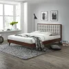 Garnero Arredamenti Letti Matrimoniali|Letti Matrimoniali-Letto 160x195cm matrimoniale imbottito moderno noce capitonnè Rifon