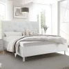 Garnero Arredamenti Letti Matrimoniali|Letti Matrimoniali-Letto 160x195cm matrimoniale imbottito contenitore bianco laccato opaco Olimpo