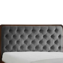 Garnero Arredamenti Letti Matrimoniali|Letti Matrimoniali-Letto 160x200cm matrimoniale moderno noce grigio Assid