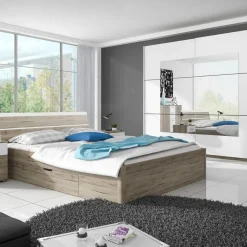 Garnero Arredamenti Letti Matrimoniali|Letti Matrimoniali-Letto 160x200cm matrimoniale moderno rovere bianco Copenhagen