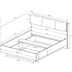 Garnero Arredamenti Letti Matrimoniali|Letti Matrimoniali-Letto 160x200cm matrimoniale moderno bianco rovere Noa