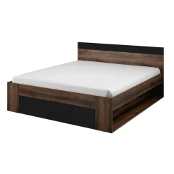 Garnero Arredamenti Letti Oversize-Letto 180x200cm matrimoniale oversize contenitore rovere nero opaco Lisbona Gihome®