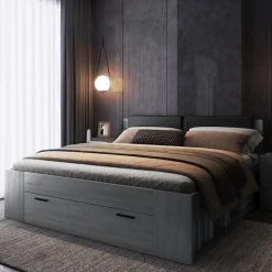 Garnero Arredamenti Letti Oversize-Letto 180x200cm matrimoniale oversize con cassettone Cortina Gihome® Ossido