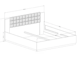 Garnero Arredamenti Letti Oversize-Letto 180x200cm matrimoniale oversize nero Vulcano Rovere