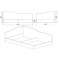 Garnero Arredamenti Letti Per Cameretta|Letti Piazza E Mezza-Letto 120x190cm una piazza e mezza contenitore Alex Gihome® Rovere