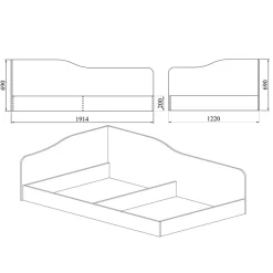 Garnero Arredamenti Letti Per Cameretta|Letti Per Bambini E Ragazzi-Letto 120x190cm una piazza e mezza contenitore Alex Gihome® Wengè