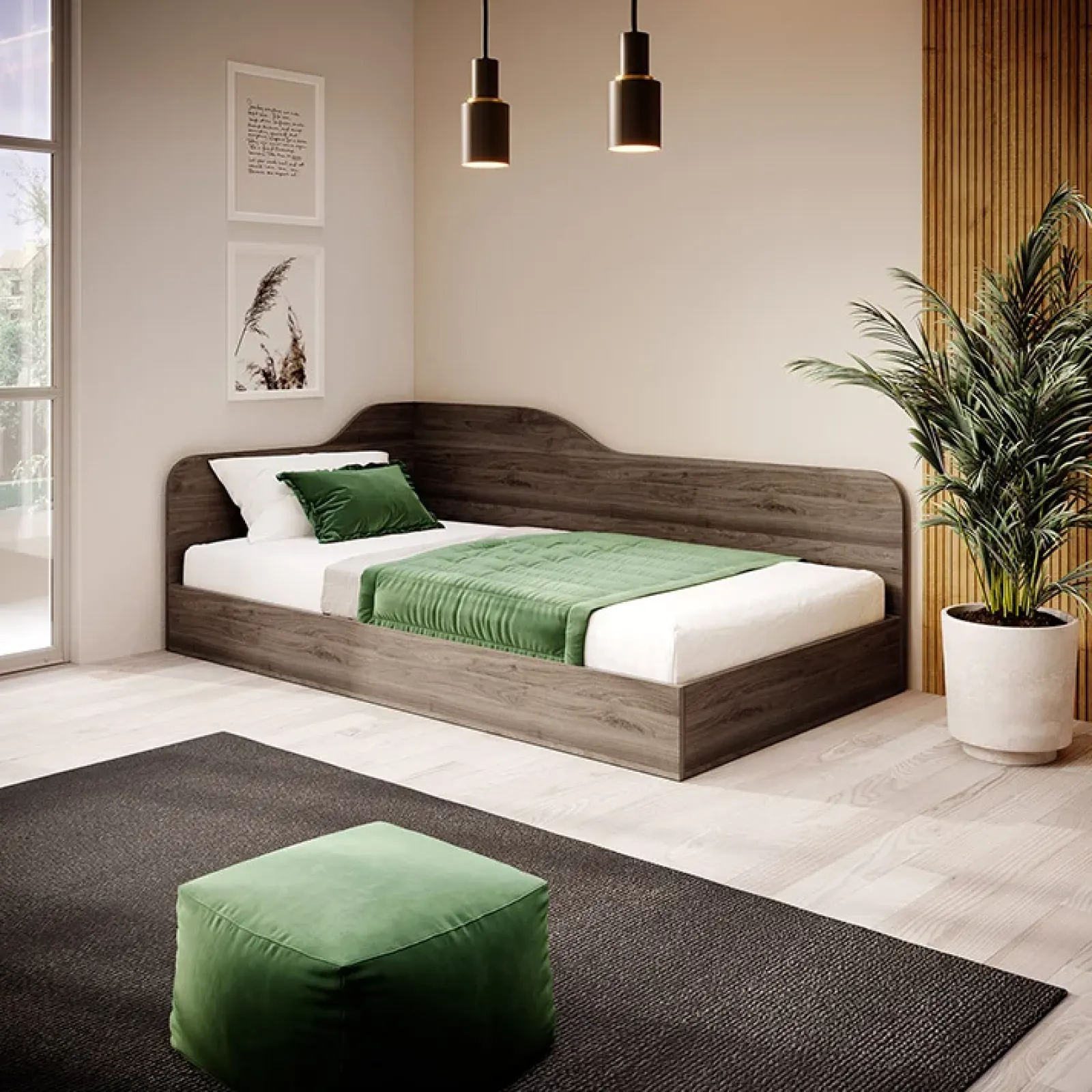 Garnero Arredamenti Letti Per Bambini E Ragazzi|Letti Per Bambini E Ragazzi-Letto 120x190cm una piazza e mezza contenitore Alex Gihome® Noce