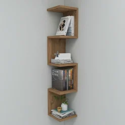 Garnero Arredamenti Mensole E Pensili|Mensole E Pensili-Libreria angolare da parete 22x111h cm con ripiani Reale Rovere
