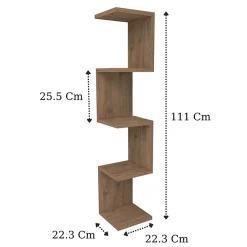 Garnero Arredamenti Mensole E Pensili|Mensole E Pensili-Libreria angolare da parete 22x111h cm con ripiani Reale Rovere
