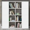 Garnero Arredamenti Librerie Ufficio|Librerie-Libreria componibile 175x175h cm moderna bianco frassinato Kubic 07
