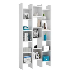 Garnero Arredamenti Librerie Ufficio|Librerie-Libreria da parete scaffale 192x192h cm moderna bianco opaco Jasmine2