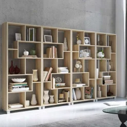 Garnero Arredamenti Librerie|Librerie-Libreria da parete 274x161h cm moderna soggiorno Eliza Rovere