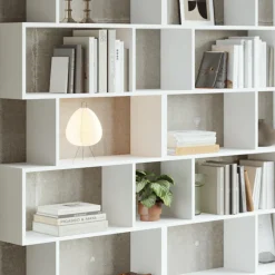 Garnero Arredamenti Librerie Ufficio|Librerie-Libreria da parete 240x192h cm moderna soggiorno Amira 3 Bianco Opaco