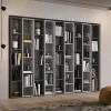 Garnero Arredamenti Librerie Ufficio|Librerie-Libreria da parete 252x186h cm soggiorno grigio chiaro scuro Sunset