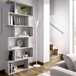 Garnero Arredamenti Librerie Ufficio|Librerie-Libreria da parete 80x192h cm soggiorno design Zaira Cemento