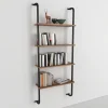Garnero Arredamenti Librerie|Librerie-Libreria da parete 64x150h cm con ripiani industrial noce metallo nero Bering
