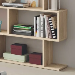 Garnero Arredamenti Librerie Ufficio|Librerie-Libreria da parete 320x192h cm moderna soggiorno chiaro Amira Rovere