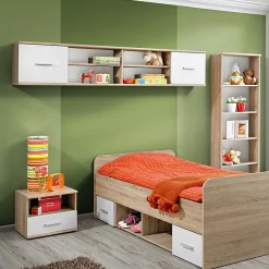 Garnero Arredamenti Librerie|Librerie-Libreria sospesa 204x39h cm moderna quercia sonoma bianco opaco Ciak