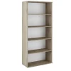 Garnero Arredamenti Librerie Ufficio|Librerie-Libreria ufficio 80x176h cm 4 ripiani moderna rovere Time L