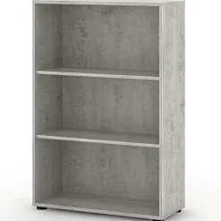 Garnero Arredamenti Librerie Ufficio|Librerie-Libreria ufficio 79x118h cm due ripiani moderna Woody Cemento