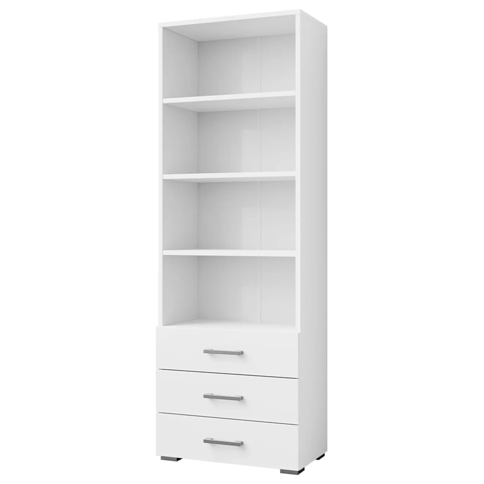 Garnero Arredamenti Librerie Ufficio|Librerie-Libreria 63x190h cm 3 cassetti design moderno bianco Pastello
