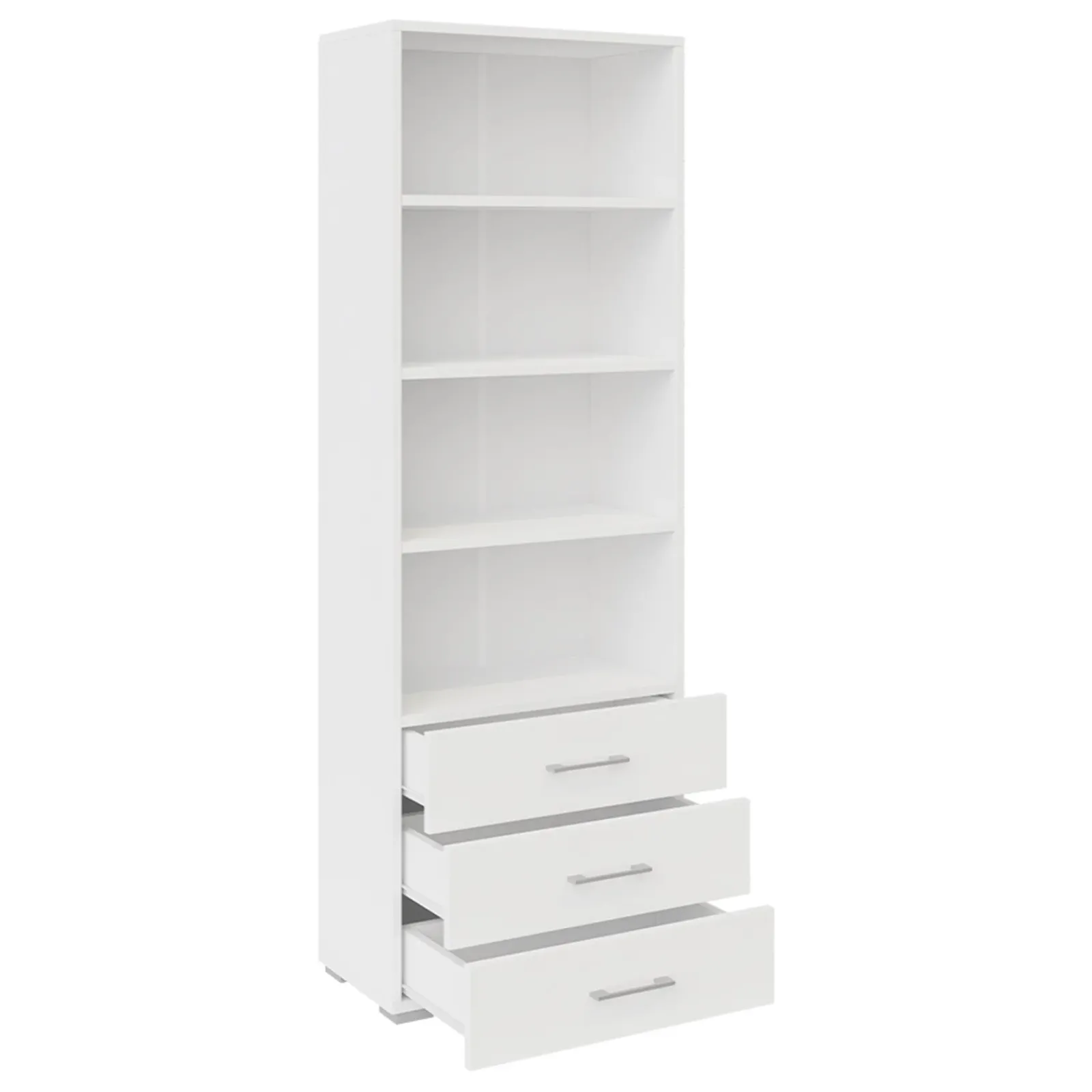 Garnero Arredamenti Librerie Ufficio|Librerie-Libreria 63x190h cm 3 cassetti design moderno bianco Pastello