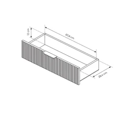 Garnero Arredamenti Librerie|Librerie-Libreria 88x194h cm 2 cassetti 8 vani a giorno cannettato Ramis Nero Opaco