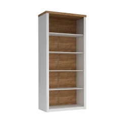 Garnero Arredamenti Librerie Ufficio|Librerie-Libreria 90x198h cm 5 ripiani bianco frassinato rovere Provenza