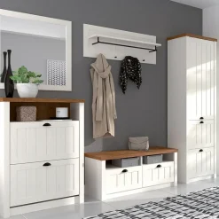 Garnero Arredamenti Librerie Ufficio|Librerie-Libreria 90x198h cm 4 ripiani bianco frassinato rovere Provenza