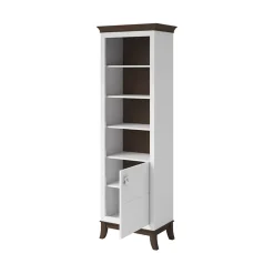 Garnero Arredamenti Librerie Ufficio|Librerie-Libreria 66x207h cm 4 ripiani moderna bianco lucido rovere scuro Umag Bianco Lucido - Wengè