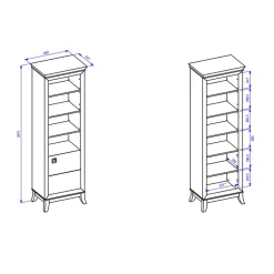 Garnero Arredamenti Librerie Ufficio|Librerie-Libreria 66x207h cm 4 ripiani moderna bianco lucido rovere scuro Umag Bianco Lucido - Wengè