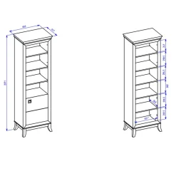 Garnero Arredamenti Librerie Ufficio|Librerie-Libreria 66x207h cm 4 ripiani moderna antracite lucido rovere scuro Umag Antracite - Wengè