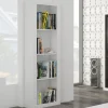 Garnero Arredamenti Librerie Ufficio|Librerie-Libreria 60x198h cm 4 vani moderna soggiorno bianco opaco Xena